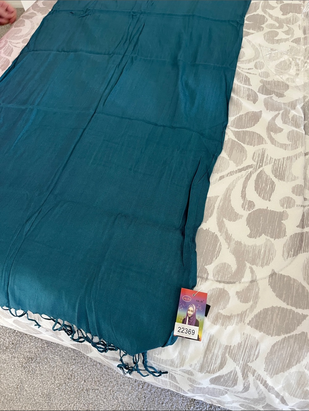 Teal Fringe Scarf - Classic Lightweight
